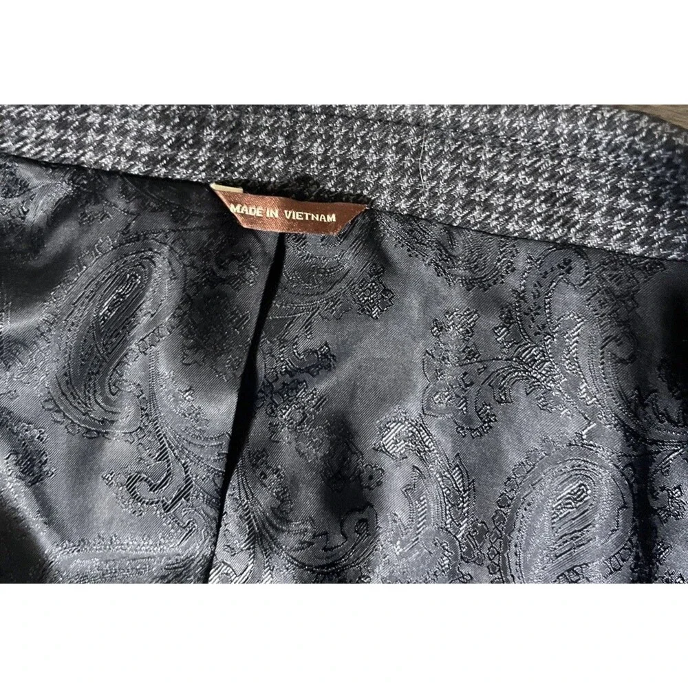 Oak Hill Blazer 4XL 58/60 Black Grey Micro Houndstooth Two Button Sport Coat